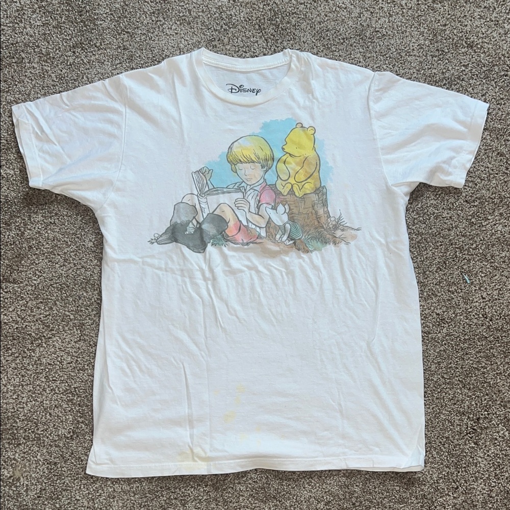 Disney White T-Shirt with Winnie the Pooh and Christopher Robin
